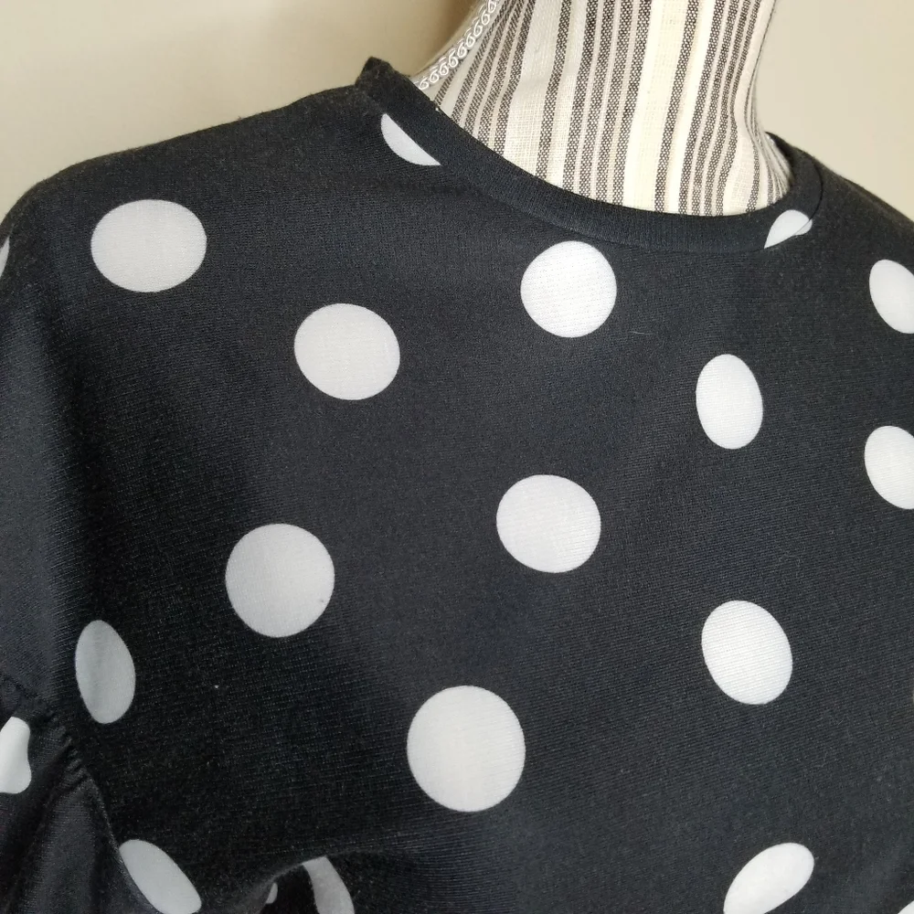 ZARA Dolman Sleeve Polka Dot Top Sz S - Picture 3 of 6